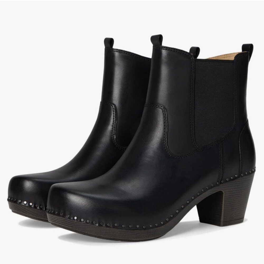 DANSKO women's Shayna  GENUINE lEATHER boots in black burnished